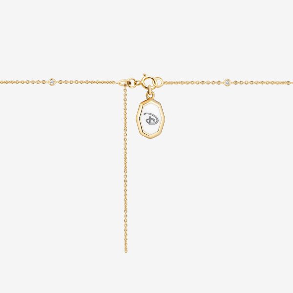 Mickey Mouse 1 4 CTTW Diamonds-by-the-yard Necklace with Mickey Silhouette, 14K Yellow Gold Supply