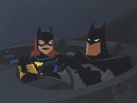 The New Batman Adventures Original Production Cel on Original Background: Batman and Batgirl For Sale