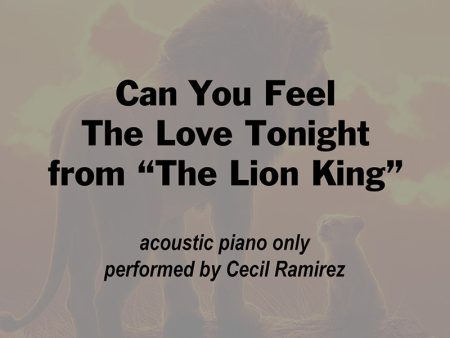 Can You Feel The Love Tonight - from the Lion King For Sale