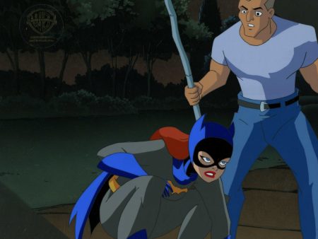 Batman and Mr. Freeze SubZero Original Production Cel On Original Background: Batgirl Online Sale