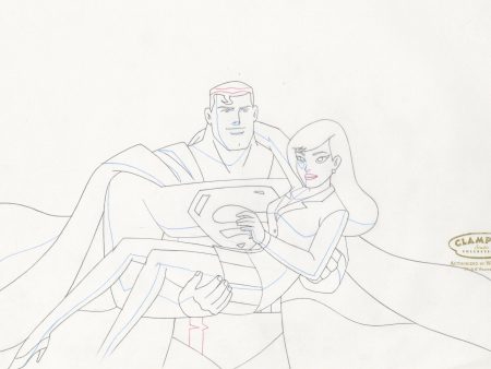 Justice League Original Production Drawing: Superman and Lois Lane For Discount