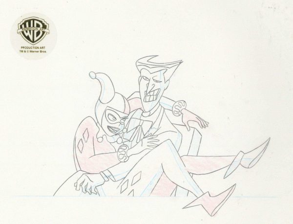 The New Batman Adventures Original Production Drawing:  Joker and Harley Quinn For Discount