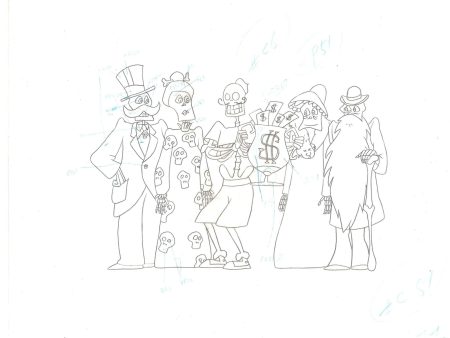 Beetlejuice The Animated Series Original Production Drawing: Skeleton Crew For Discount