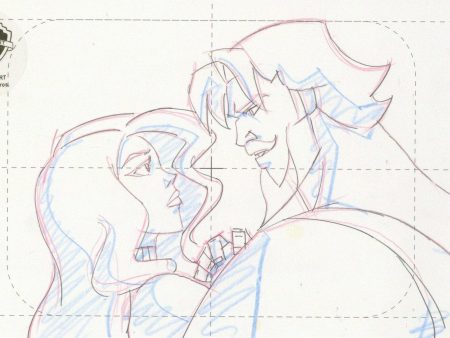 Justice League Original Production Drawing: Green Arrow and Black Canary on Sale