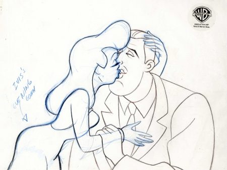 Batman The Animated Series Original Production Drawing: Harvey Dent and Dr. Pamela Isley Discount