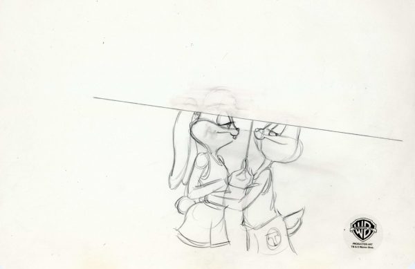 Space Jam Original Production Drawing: Lola and Bugs Bunny Cheap