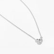 Mickey Mouse Silhouette White Topaz Necklace, Sterling Silver Fashion