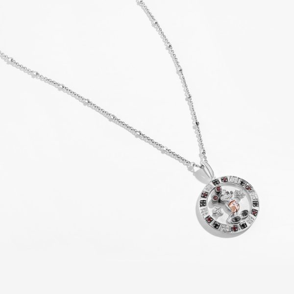 Mickey Medallion Necklace with 1 10 CT.TW. Diamonds For Cheap