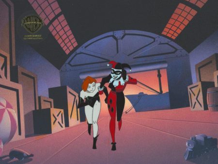 The New Batman Adventures Original Production Cel with Matching Drawing: Harley Quinn and Poison Ivy Sale