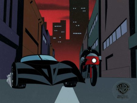 The New Batman Adventures Original Production Cel: Batmobile and Cultist Online now