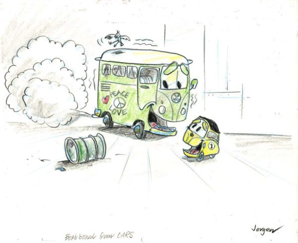 Cars Original Storyboard: Filmore and Luigi For Discount