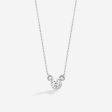 Mickey Mouse Silhouette White Topaz Necklace, Sterling Silver Fashion