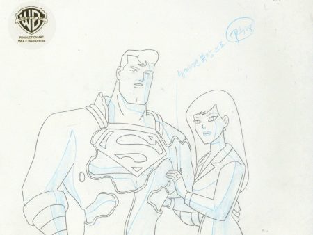 Superman The Animated Series Original Production Drawing: Superman and Lois Lane Fashion