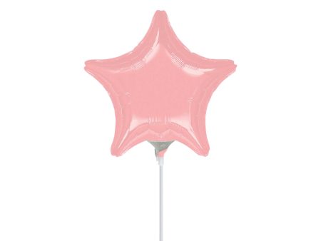 Pastel Pink Star Mini Shape Balloon 9in For Sale