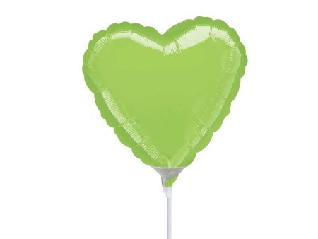 Lime Green Heart Mini Shape Foil Balloon 9in Supply